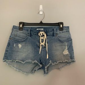 Billabong tie-front denim shorts